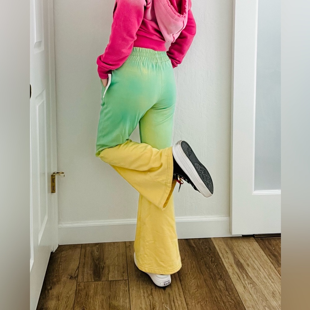 Ombré Out from Under Urban Outfitters Sweatpants Green & Yellow
